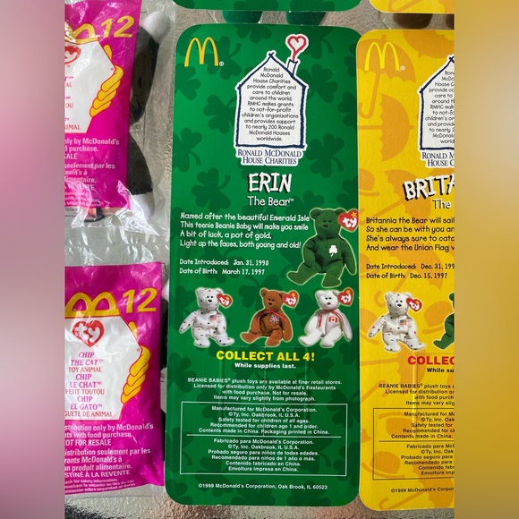 TY Beanie babies Mcdonalds International Bears Extremely RARE - Picture 3 of 13